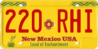 NM license plate 220RHI