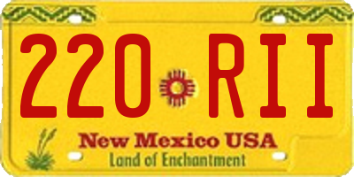 NM license plate 220RII