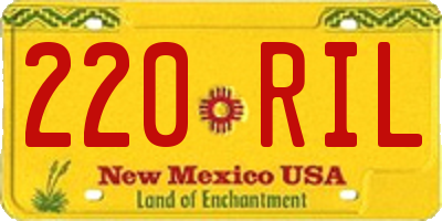 NM license plate 220RIL
