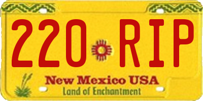 NM license plate 220RIP