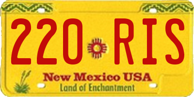 NM license plate 220RIS
