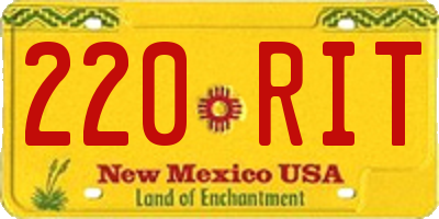 NM license plate 220RIT