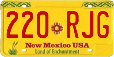 NM license plate 220RJG
