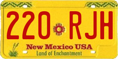 NM license plate 220RJH