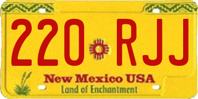 NM license plate 220RJJ