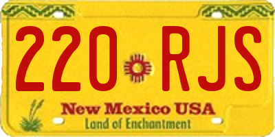 NM license plate 220RJS
