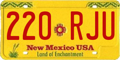 NM license plate 220RJU