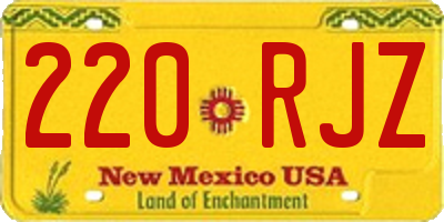 NM license plate 220RJZ
