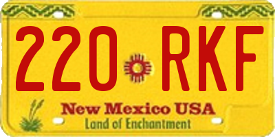 NM license plate 220RKF