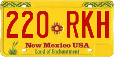 NM license plate 220RKH