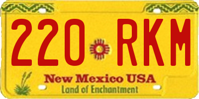 NM license plate 220RKM