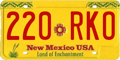 NM license plate 220RKO