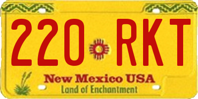 NM license plate 220RKT