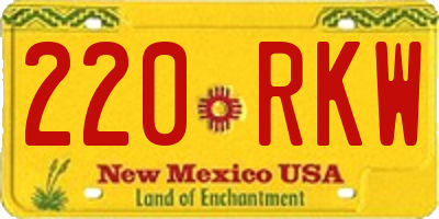NM license plate 220RKW
