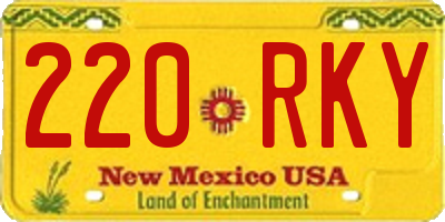 NM license plate 220RKY