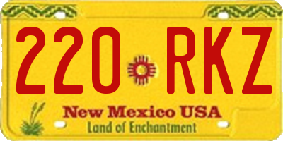 NM license plate 220RKZ
