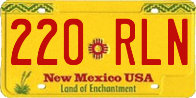 NM license plate 220RLN