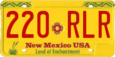NM license plate 220RLR