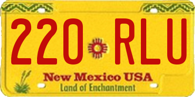 NM license plate 220RLU