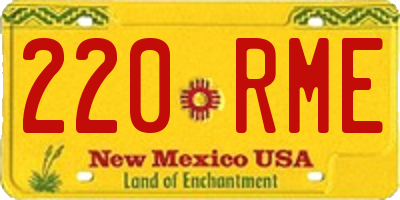 NM license plate 220RME