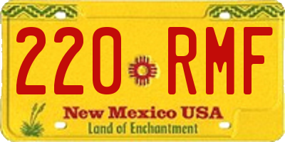 NM license plate 220RMF
