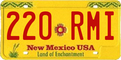 NM license plate 220RMI