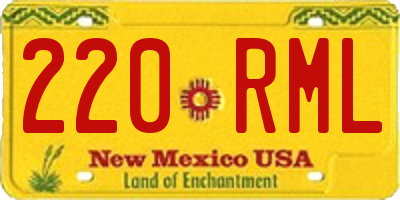 NM license plate 220RML