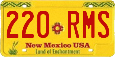 NM license plate 220RMS