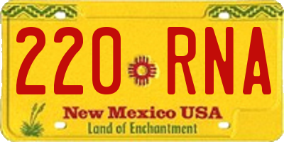 NM license plate 220RNA