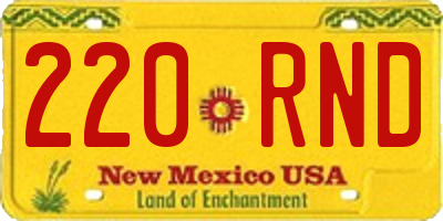 NM license plate 220RND