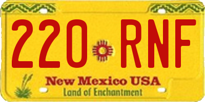 NM license plate 220RNF