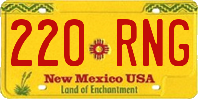 NM license plate 220RNG