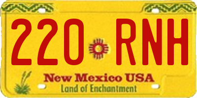 NM license plate 220RNH