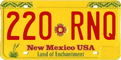 NM license plate 220RNQ