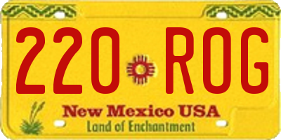 NM license plate 220ROG