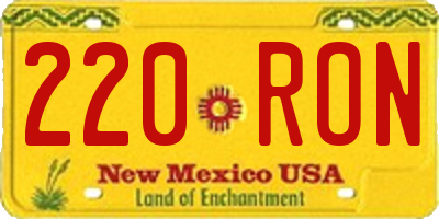 NM license plate 220RON