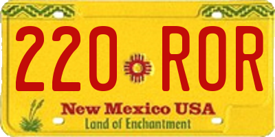 NM license plate 220ROR