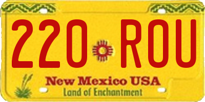 NM license plate 220ROU