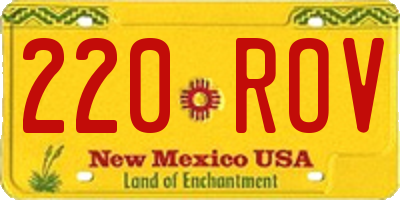 NM license plate 220ROV
