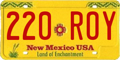 NM license plate 220ROY
