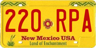 NM license plate 220RPA