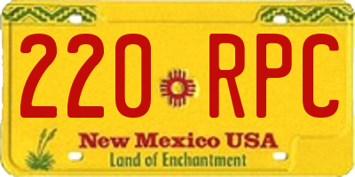 NM license plate 220RPC