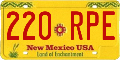 NM license plate 220RPE