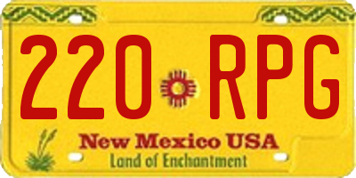 NM license plate 220RPG