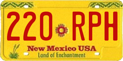 NM license plate 220RPH