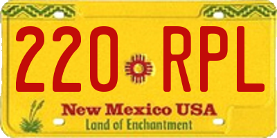 NM license plate 220RPL