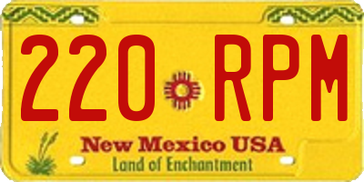 NM license plate 220RPM