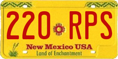 NM license plate 220RPS