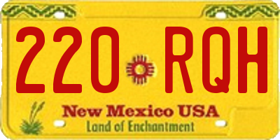 NM license plate 220RQH