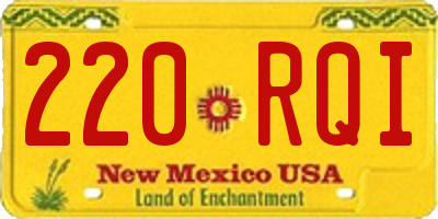 NM license plate 220RQI